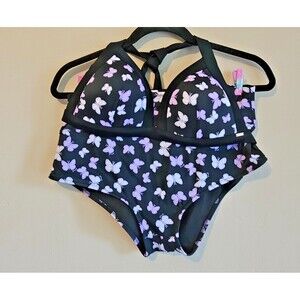 Victoria’s Secret PINK SZ S-M High Waist Butterfly Full Coverage Bikini set